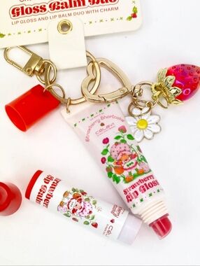 Celavi X Strawberry Shortcake Lip Gloss & Balm Keychain Duo